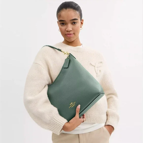 Coach Laurel Large Shoulder/Crossbody Bag Sage Soft Pebble Leather NWT CY684 - Picture 5 of 12